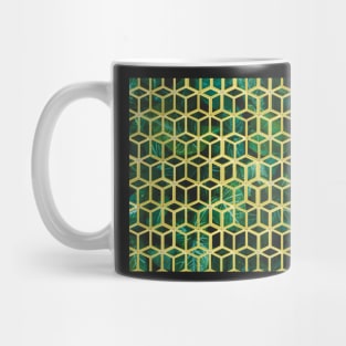 yellow cubes on green Design 1 Mug